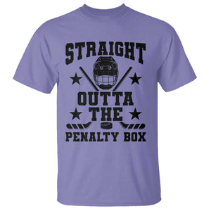 Straight Outta The Penalty Box T Shirt Funny Youth Ice Hockey Gift TS12 Violet Print Your Wear