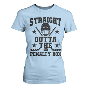 Straight Outta The Penalty Box T Shirt For Women Funny Youth Ice Hockey Gift TS12 Light Blue Print Your Wear