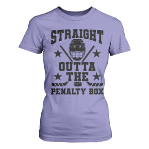 Straight Outta The Penalty Box T Shirt For Women Funny Youth Ice Hockey Gift TS12 Violet Print Your Wear