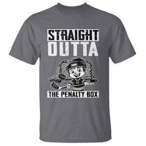 Straight Outta The Penalty Box T Shirt Funny Hockey Gift For Boys TS12 Charcoal Print Your Wear
