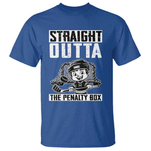 Straight Outta The Penalty Box T Shirt Funny Hockey Gift For Boys TS12 Royal Blue Print Your Wear