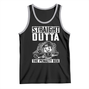 Straight Outta The Penalty Box Tank Top Funny Hockey Gift For Boys TS12 Black Athletic Heather Print Your Wear