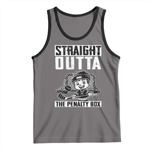 Straight Outta The Penalty Box Tank Top Funny Hockey Gift For Boys TS12 Deep Heather Black Print Your Wear
