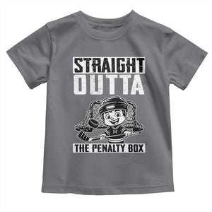 Straight Outta The Penalty Box Toddler T Shirt Funny Hockey Gift For Boys TS12 Charcoal Print Your Wear