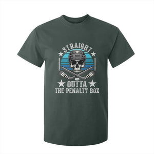 Straight Outta The Penalty Box Hockey T Shirt For Kid Funny Skull Player Gift TS12 Dark Forest Green Print Your Wear