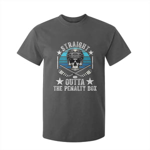 Straight Outta The Penalty Box Hockey T Shirt For Kid Funny Skull Player Gift TS12 Dark Heather Print Your Wear