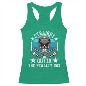 Straight Outta The Penalty Box Hockey Racerback Tank Top Funny Skull Player Gift TS12 Irish Green Print Your Wear