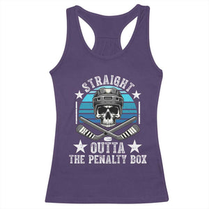 Straight Outta The Penalty Box Hockey Racerback Tank Top Funny Skull Player Gift TS12 Purple Print Your Wear