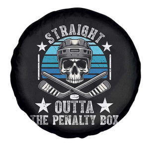 Straight Outta The Penalty Box Hockey Spare Tire Cover Funny Skull Player Gift TS12 Print Your Wear