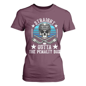 Straight Outta The Penalty Box Hockey T Shirt For Women Funny Skull Player Gift TS12 Maroon Print Your Wear