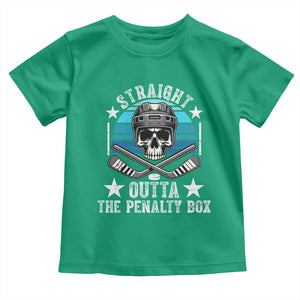 Straight Outta The Penalty Box Hockey Toddler T Shirt Funny Skull Player Gift TS12 Irish Green Print Your Wear