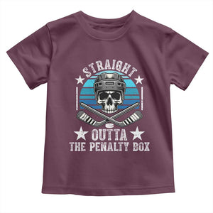 Straight Outta The Penalty Box Hockey Toddler T Shirt Funny Skull Player Gift TS12 Maroon Print Your Wear