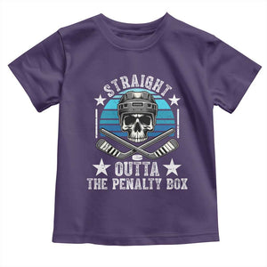 Straight Outta The Penalty Box Hockey Toddler T Shirt Funny Skull Player Gift TS12 Purple Print Your Wear