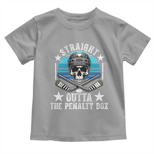 Straight Outta The Penalty Box Hockey Toddler T Shirt Funny Skull Player Gift TS12 Sport Gray Print Your Wear