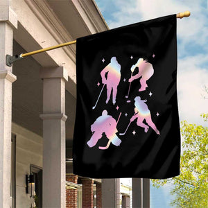 Iridescent Effect Hockey Players Retro Sport Lover Gift Garden Flag TS12 Print Your Wear