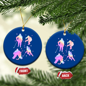 Iridescent Effect Hockey Players Retro Sport Lover Gift Ceramic Ornament TS12 1pc Blue Print Your Wear