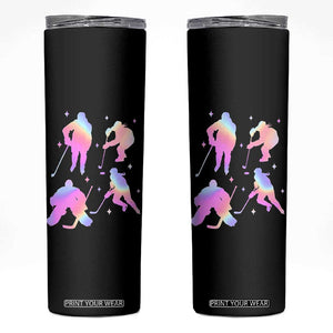 Iridescent Effect Hockey Players Retro Sport Lover Gift Skinny Tumbler TS12 Black Print Your Wear