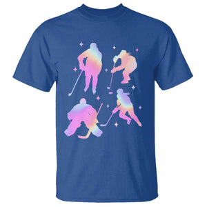 Iridescent Effect Hockey Players Retro Sport Lover Gift T Shirt TS12 Royal Blue Print Your Wear