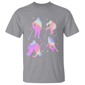 Iridescent Effect Hockey Players Retro Sport Lover Gift T Shirt TS12 Sport Gray Print Your Wear
