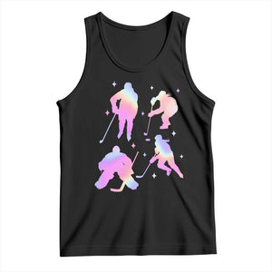 Iridescent Effect Hockey Players Retro Sport Lover Gift Tank Top TS12 Black Print Your Wear