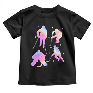 Iridescent Effect Hockey Players Retro Sport Lover Gift Toddler T Shirt TS12 Black Print Your Wear