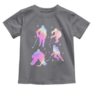 Iridescent Effect Hockey Players Retro Sport Lover Gift Toddler T Shirt TS12 Charcoal Print Your Wear