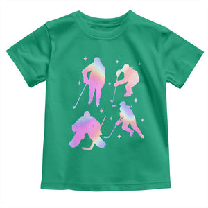 Iridescent Effect Hockey Players Retro Sport Lover Gift Toddler T Shirt TS12 Irish Green Print Your Wear
