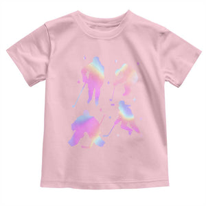 Iridescent Effect Hockey Players Retro Sport Lover Gift Toddler T Shirt TS12 Light Pink Print Your Wear