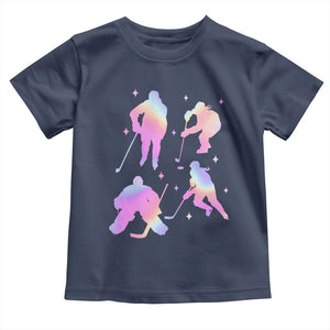 Iridescent Effect Hockey Players Retro Sport Lover Gift Toddler T Shirt TS12 Navy Print Your Wear