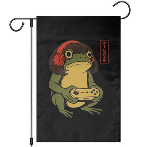 Funny Frog Bob Haircut Gamer Meme Garden Flag Game Lover TS12 Black Print Your Wear