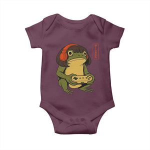 Funny Frog Bob Haircut Gamer Meme Baby Onesie Game Lover TS12 Maroon Print Your Wear