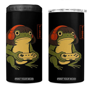 Funny Frog Bob Haircut Gamer Meme 4 in 1 Can Cooler Tumbler Game Lover TS12 One Size: 16 oz Black Print Your Wear
