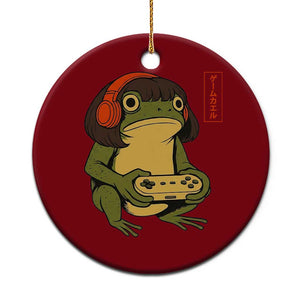 Funny Frog Bob Haircut Gamer Meme Ceramic Ornament Game Lover TS12 1pc Red Print Your Wear