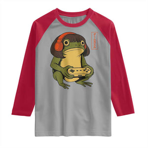 Funny Frog Bob Haircut Gamer Meme Raglan Shirt Game Lover TS12 Sport Gray Red Print Your Wear