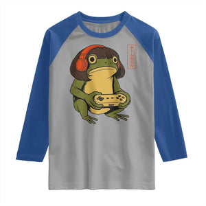 Funny Frog Bob Haircut Gamer Meme Raglan Shirt Game Lover TS12 Sport Gray Royal Print Your Wear