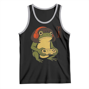 Funny Frog Bob Haircut Gamer Meme Tank Top Game Lover TS12 Black Athletic Heather Print Your Wear