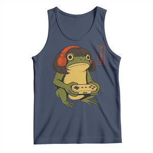 Funny Frog Bob Haircut Gamer Meme Tank Top Game Lover TS12 Navy Print Your Wear