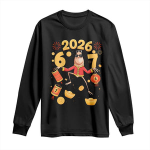 Funny Marcus The Worm Six Seven Meme Long Sleeve Shirt Lunar New Year 2026 Gift TS12 Black Print Your Wear