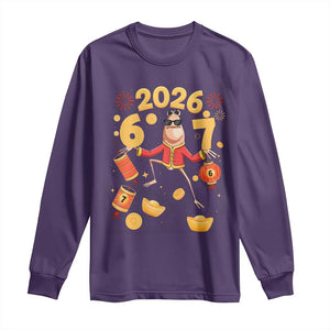 Funny Marcus The Worm Six Seven Meme Long Sleeve Shirt Lunar New Year 2026 Gift TS12 Purple Print Your Wear