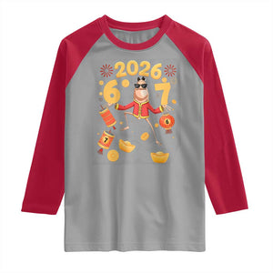 Funny Marcus The Worm Six Seven Meme Raglan Shirt Lunar New Year 2026 Gift TS12 Sport Gray Red Print Your Wear