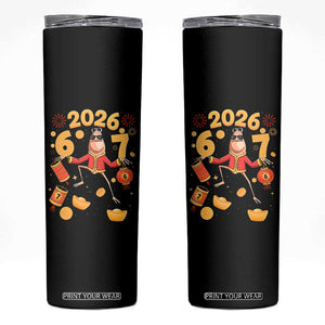 Funny Marcus The Worm Six Seven Meme Skinny Tumbler Lunar New Year 2026 Gift TS12 Black Print Your Wear