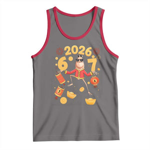 Funny Marcus The Worm Six Seven Meme Tank Top Lunar New Year 2026 Gift TS12 Deep Heather Red Print Your Wear