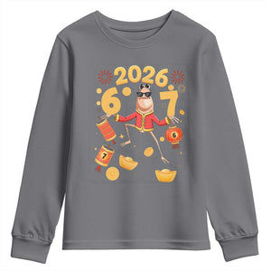 Funny Marcus The Worm Six Seven Meme Youth Sweatshirt Lunar New Year 2026 Gift TS12 Charcoal Print Your Wear