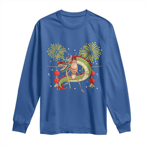 Funny Marcus The Worm Meme Long Sleeve Shirt Viral Lunar New Year TS12 Royal Blue Print Your Wear