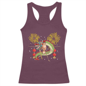 Funny Marcus The Worm Meme Racerback Tank Top Viral Lunar New Year TS12 Maroon Print Your Wear