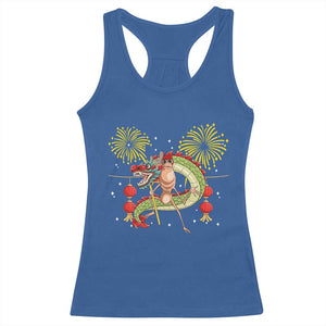 Funny Marcus The Worm Meme Racerback Tank Top Viral Lunar New Year TS12 Royal Blue Print Your Wear