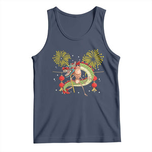 Funny Marcus The Worm Meme Tank Top Viral Lunar New Year TS12 Navy Print Your Wear