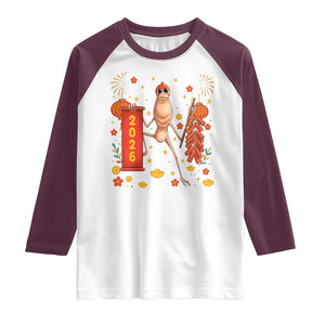 Marcus The Worm Lunar New Year Meme Raglan Shirt Trendy Gag Gift TS12 White Maroon Print Your Wear