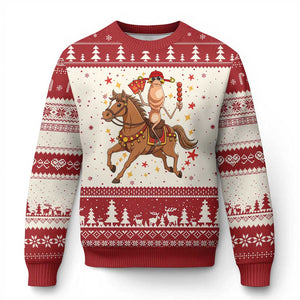 Funny Marcus The Worm Lunar New Year Ugly Christmas Sweater Viral Meme TS12 Beige Red Print Your Wear