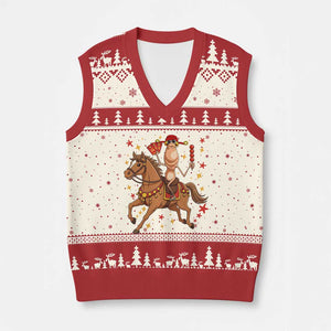 Funny Marcus The Worm Lunar New Year V-Neck Knit Sweater Vest Viral Meme TS12 Beige Red Print Your Wear